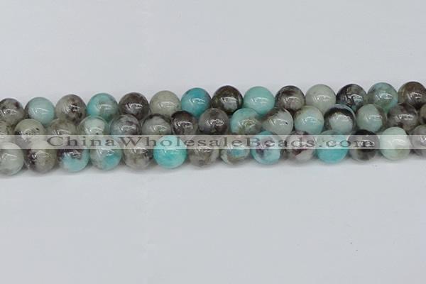 CAM1484 15.5 inches 12mm round Madagascar black amazonite beads