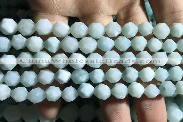 CAM1494 15.5 inches 8mm faceted nuggets amazonite beads wholesale
