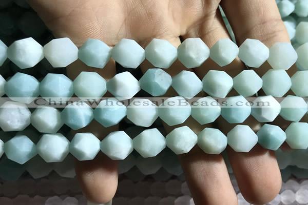 CAM1495 15.5 inches 10mm faceted nuggets amazonite beads wholesale