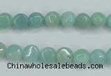 CAM151 15.5 inches 8mm flat round amazonite gemstone beads