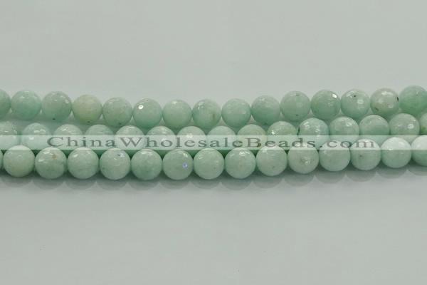 CAM1514 15.5 inches 12mm faceted round natural peru amazonite beads