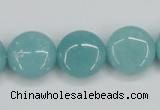 CAM152 15.5 inches 16mm flat round amazonite gemstone beads