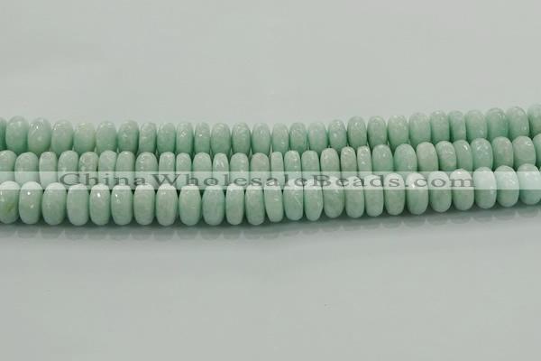 CAM1544 15.5 inches 7*12mm faceted rondelle peru amazonite beads