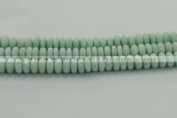 CAM1545 15.5 inches 8*14mm faceted rondelle peru amazonite beads