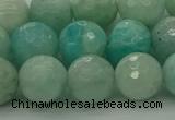 CAM1564 15.5 inches 12mm faceted round Russian amazonite beads