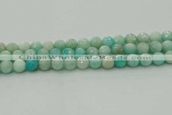 CAM1564 15.5 inches 12mm faceted round Russian amazonite beads