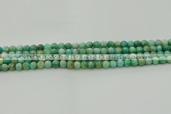 CAM1581 15.5 inches 6mm faceted round Russian amazonite beads