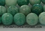 CAM1583 15.5 inches 10mm faceted round Russian amazonite beads