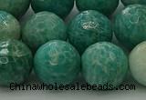 CAM1585 15.5 inches 14mm faceted round Russian amazonite beads