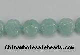 CAM159 15.5 inches 12mm carved flower amazonite gemstone beads