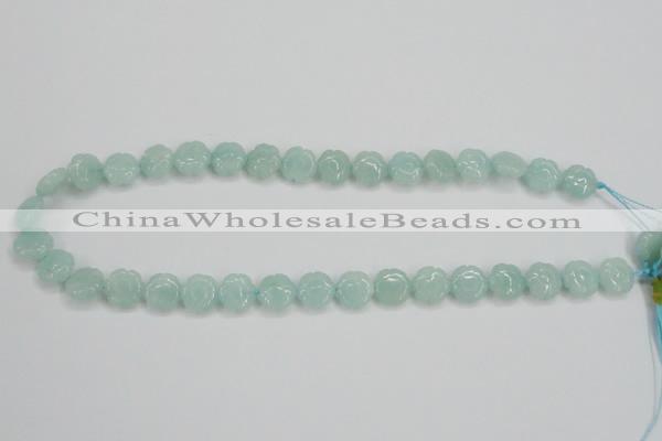 CAM159 15.5 inches 12mm carved flower amazonite gemstone beads