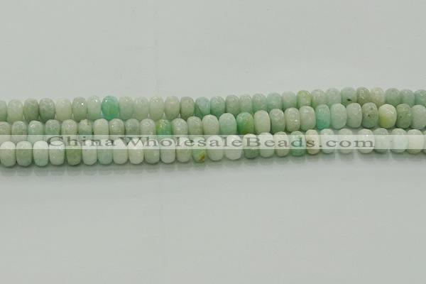 CAM1612 15.5 inches 5*8mm faceted rondelle peru amazonite beads