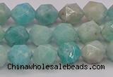 CAM1622 15.5 inches 8mm faceted nuggets amazonite gemstone beads