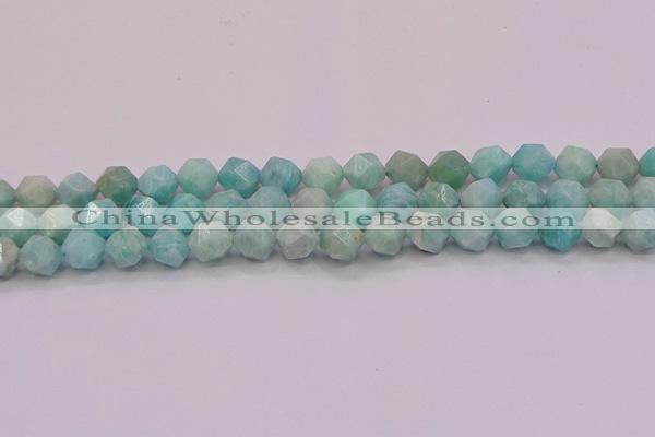 CAM1623 15.5 inches 10mm faceted nuggets amazonite gemstone beads