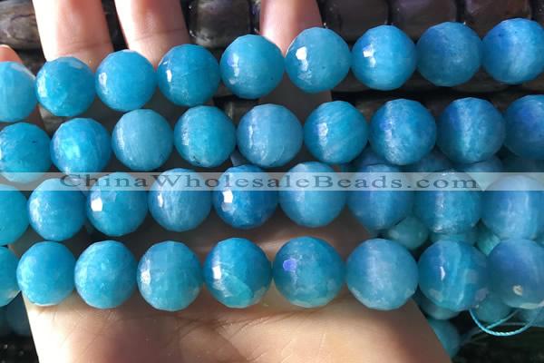 CAM1673 15.5 inches 13.5mm faceted round amazonite gemstone beads