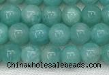 CAM1690 15.5 inches 4mm round natural amazonite gemstone beads