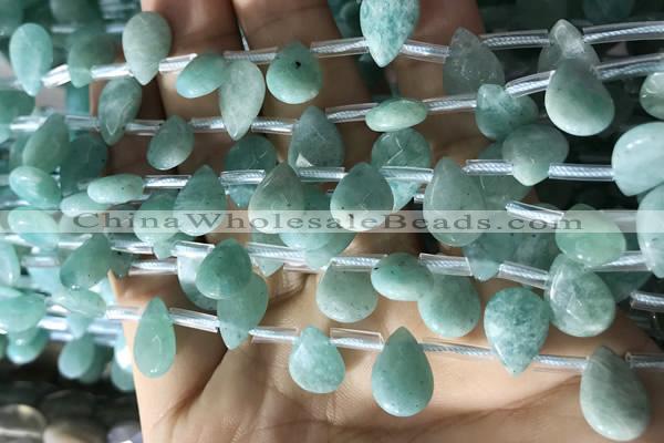 CAM1696 Top drilled 8*12mm faceted briolette amazonite beads