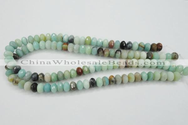 CAM172 15.5 inches 6*10mm faceted rondelle amazonite gemstone beads