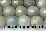 CAM1751 15 inches 8mm faceted round AB-color amazonite agate beads
