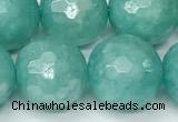 CAM1758 15 inches 12mm faceted round AB-color imitation amazonite beads