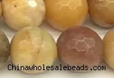 CAM1778 15 inches 12mm faceted round yellow amazonite beads