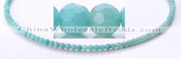 CAM25 4mm  faceted round natural amazonite stone beads Wholesale