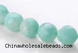 CAM28 10mm natural amazonite faceted round stone beads Wholesale