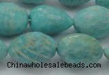 CAM341 15.5 inches 12*16mm faceted nuggets natural peru amazonite beads