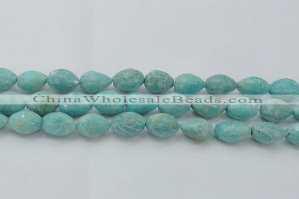 CAM341 15.5 inches 12*16mm faceted nuggets natural peru amazonite beads