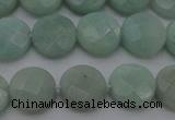 CAM363 15.5 inches 10mm faceted coin amazonite gemstone beads