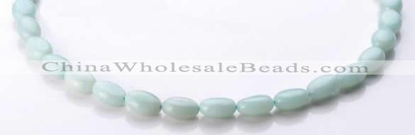 CAM38 flat oval natural amazonite 8*12mm beads Wholesale