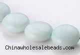 CAM59 14mm coin natural amazonite gemstone beads Wholesale