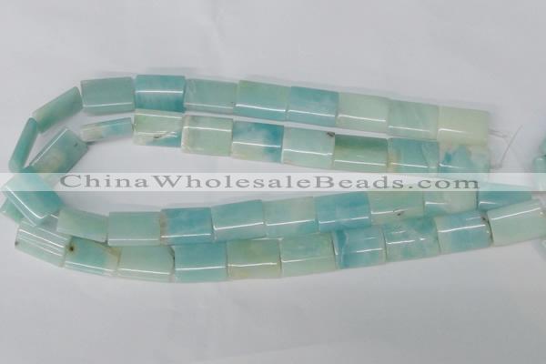 CAM606 15.5 inches 15*20mm flat tube Chinese amazonite beads