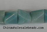 CAM613 15.5 inches 15*20mm pyramid Chinese amazonite gemstone beads