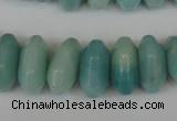 CAM615 15.5 inches 8*18mm faceted rondelle Chinese amazonite beads