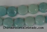 CAM619 15.5 inches 12mm flat round Chinese amazonite gemstone beads