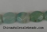 CAM632 15.5 inches 8*10mm faceted oval Chinese amazonite gemstone beads