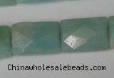 CAM633 15.5 inches 10*14mm faceted rectangle Chinese amazonite beads