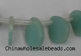 CAM635 Top-drilled 18*22mm leaf Chinese amazonite gemstone beads