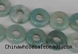 CAM636 15.5 inches 14mm donut Chinese amazonite gemstone beads