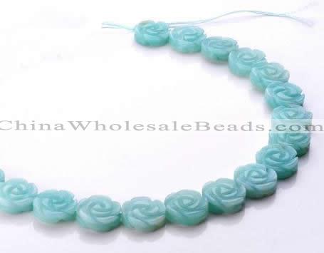 CAM80 5*16mm carved flower natural amazonite beads Wholesale