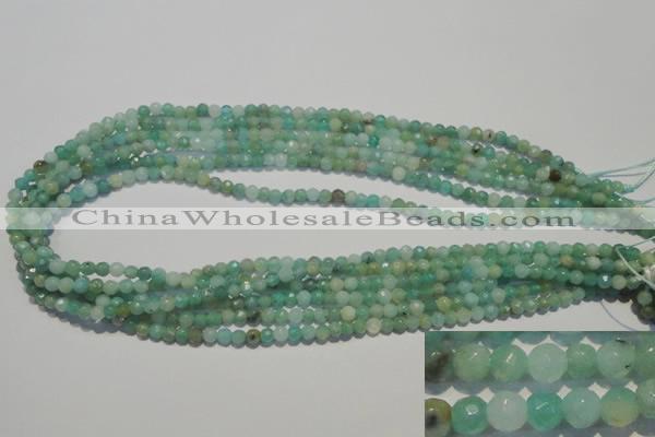 CAM810 15.5 inches 4mm faceted round Brazilian amazonite beads