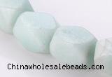 CAM85 faceted pebble 13*16mm natural amazonite beads wholesale