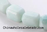 CAM86 16*17mm faceted pebble natural amazonite beads wholesale