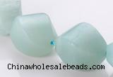 CAM88 15*20mm natural amazonite twisted pebble beads Wholesale