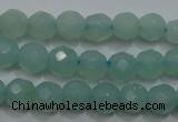 CAM905 15.5 inches 4mm faceted round amazonite gemstone beads wholesale