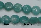 CAM915 15.5 inches 12mm flat round amazonite gemstone beads wholesale