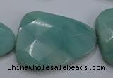 CAM970 15.5 inches 30*40mm faceted freefrom amazonite gemstone beads