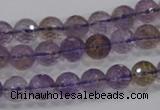 CAN09 15.5 inches 8mm faceted round natural ametrine gemstone beads