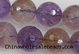 CAN155 15.5 inches 14mm faceted round natural ametrine beads